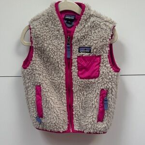 Patagonia Cream and Pink Sherpa Vest